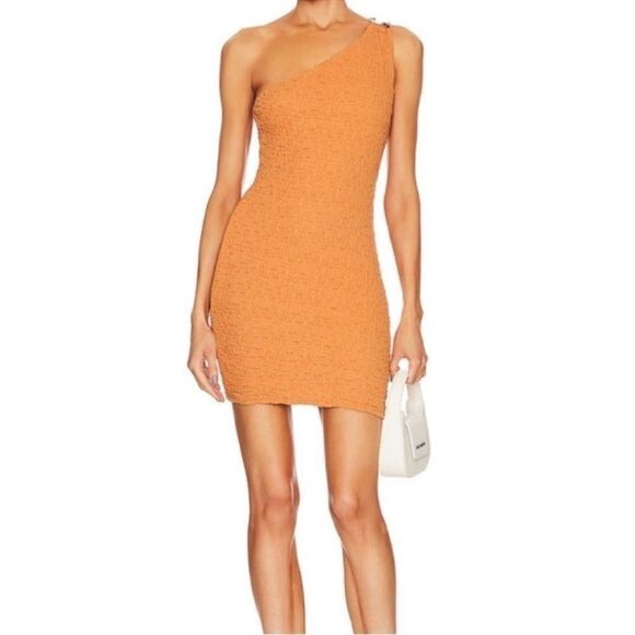 NWT REVOLVE x Camila Coelho one shoulder strap orange Mini Dress - Picture 7 of 8